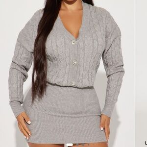 Fashion Nova Gray Knit Mini Dress